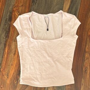 Garage Soft Pink Square Neck Tee